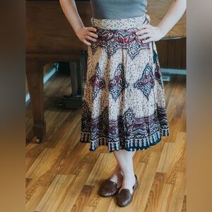 Cotton wrap boho style skirt, one size Length: 29”
